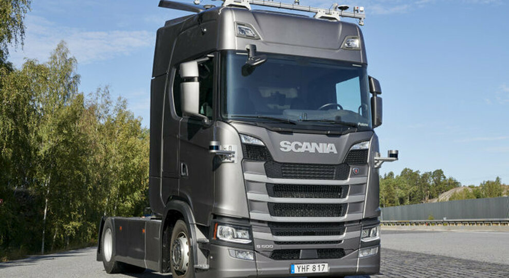 Il camion Scania a guida autonoma che effettuerà i test in autostrada